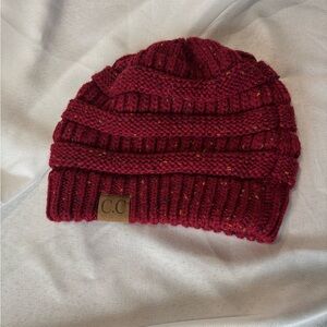 C.C Burgundy Knit Beanie